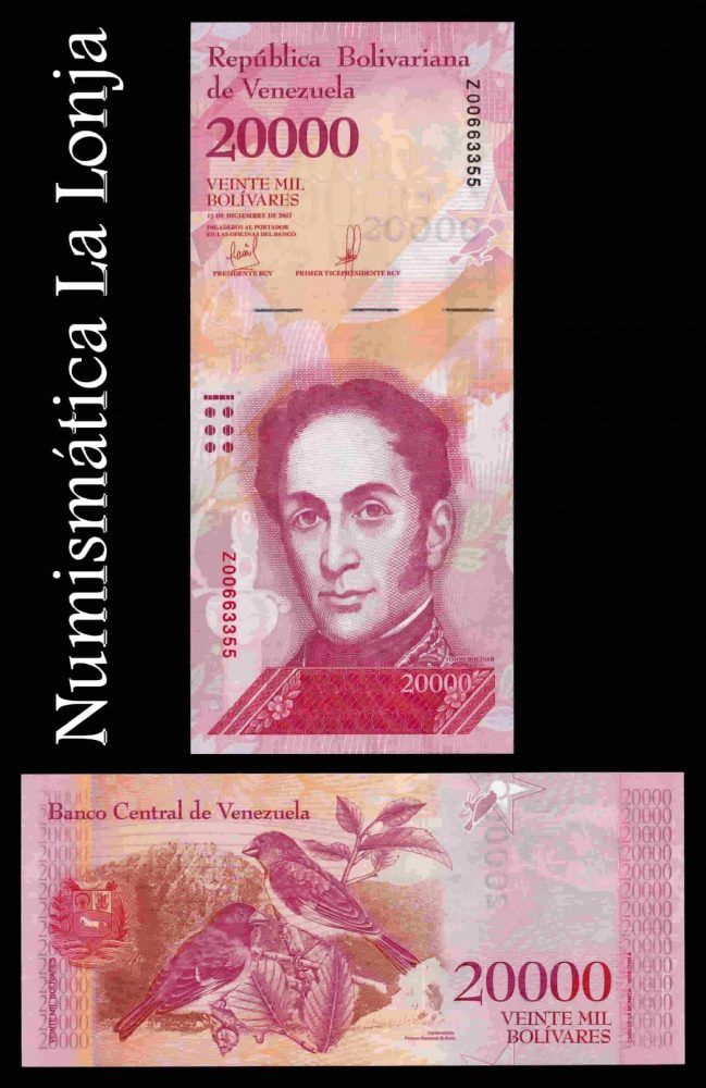 Venezuela 20000 Bolívares 2017 Pick 99Br Reposición Sc Unc