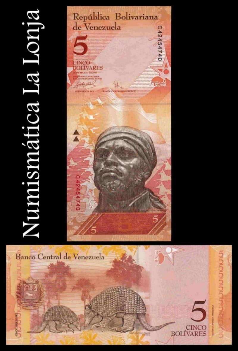 Venezuela 5 Bolívares Pedro Camejo 20.03.2007 Pick 89a Sc Unc