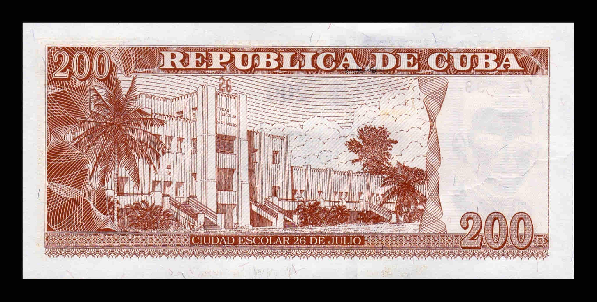 Alternative view of Cuba 200 Pesos Frank País 2021 Pick 130 Nuevo Defecto de fabricación SC UNC
