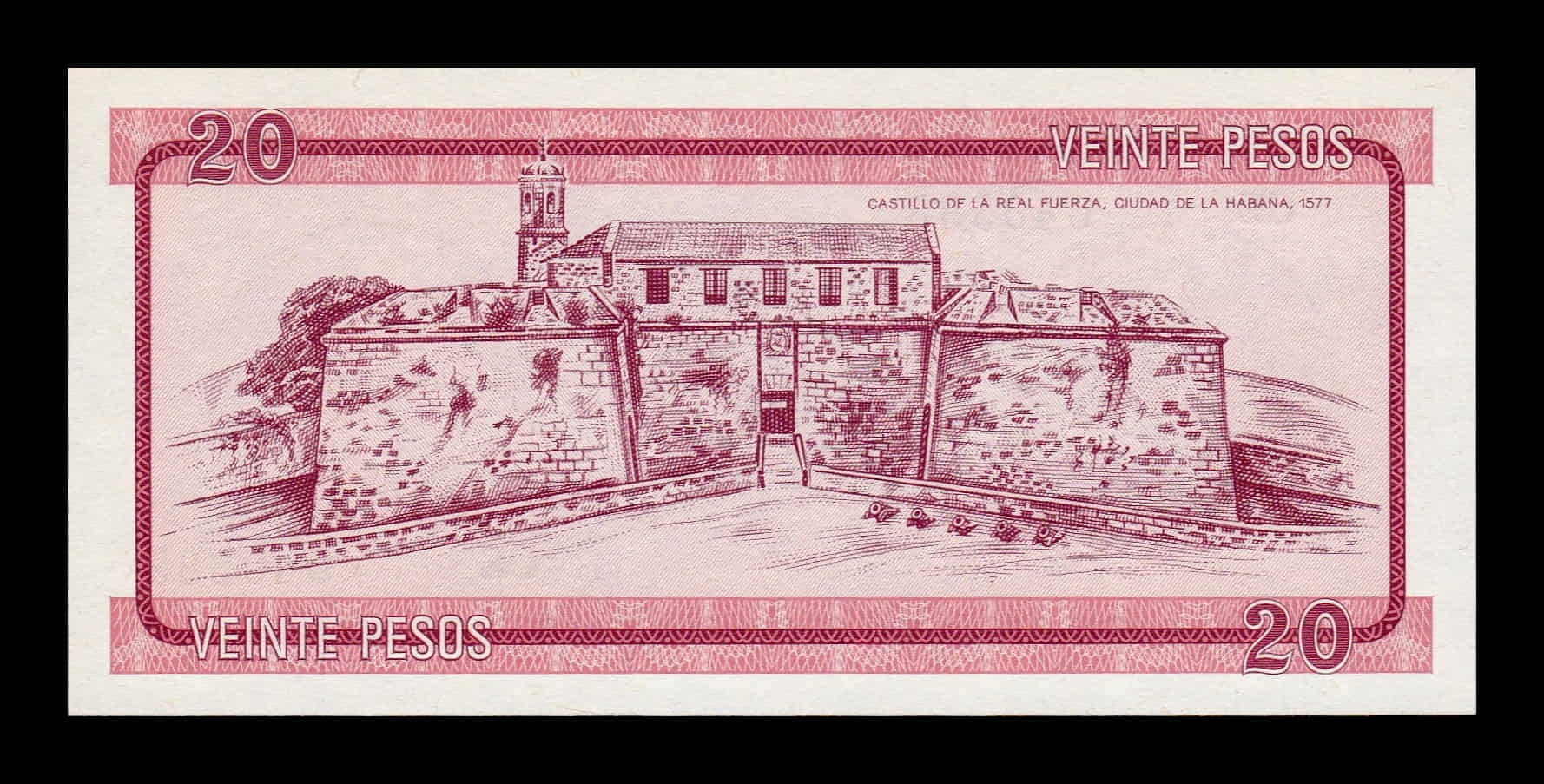 Alternative view of Cuba 20 Pesos Certificado De Divisa 1985 Serie A Pick FX5 Sc Unc