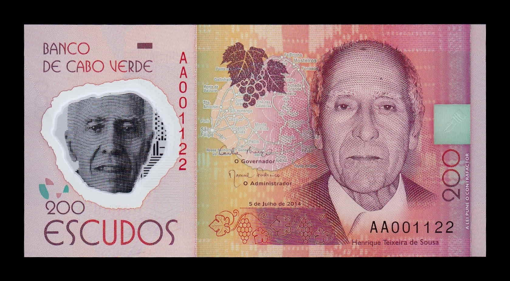 thumbnail image 2 of Cape Verde 200 Escudos 2014 Polymer Banknote - P-71 UNC 2 of 3