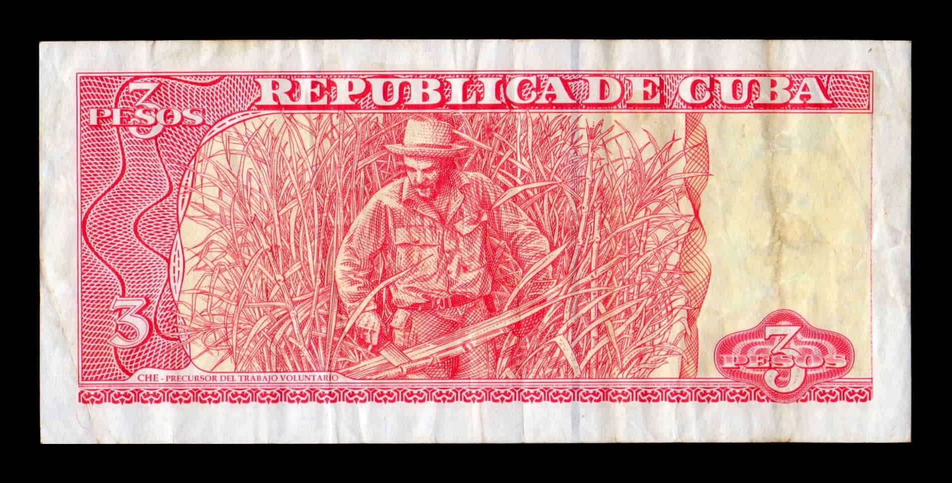Alternative view of Cuba 3 Pesos Che Guevara 2005 Pick 127b Capicua 111111