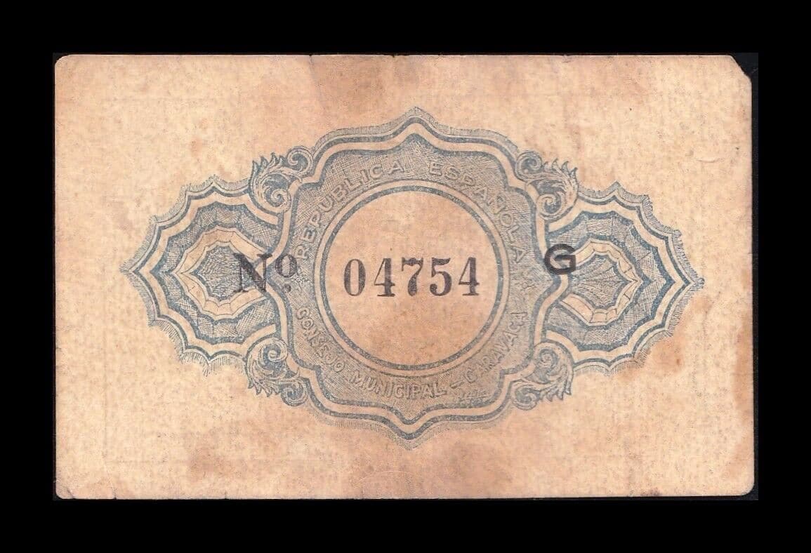 Alternative view of España Billete Local Guerra Civil Caravaca Murcia 0,25 Peseta 1937 BC+ F+