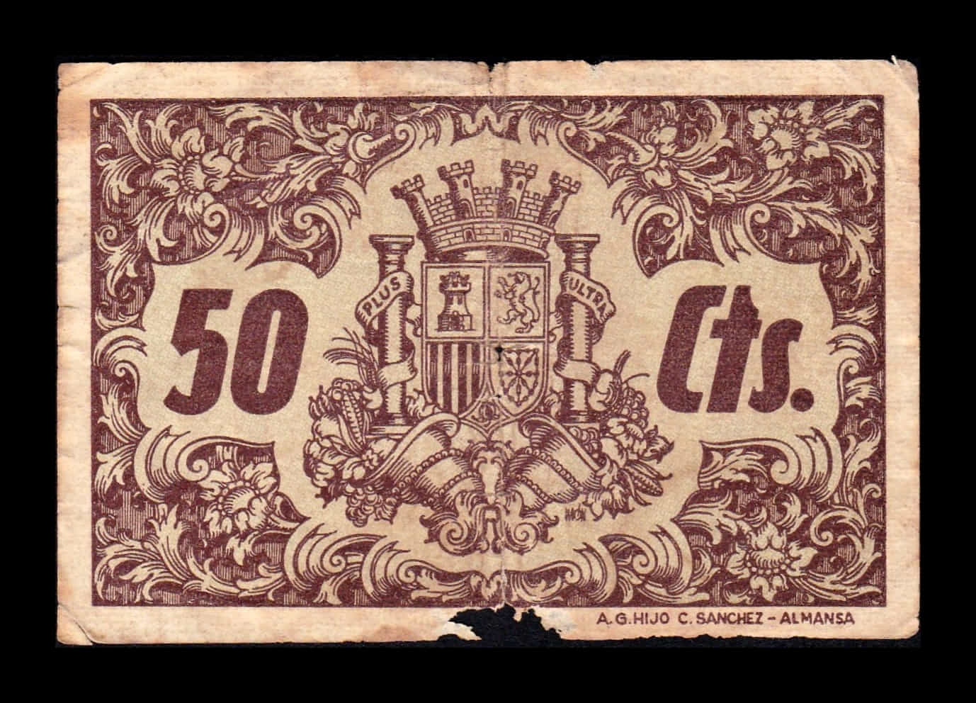 Alternative view of España Billete Local Guerra Civil Conquista Córdoba 50 Céntimos 1936-1937 BC- G