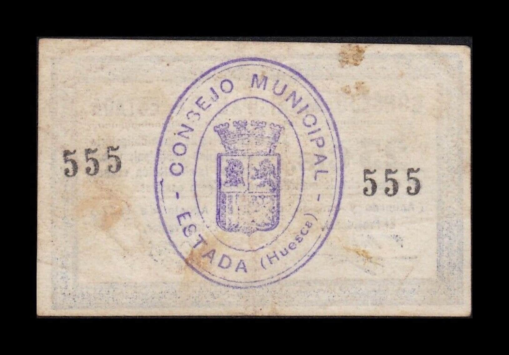 Alternative view of España Billete Local Guerra Civil Estada Huesca 25 Céntimos 1937 MBC VF