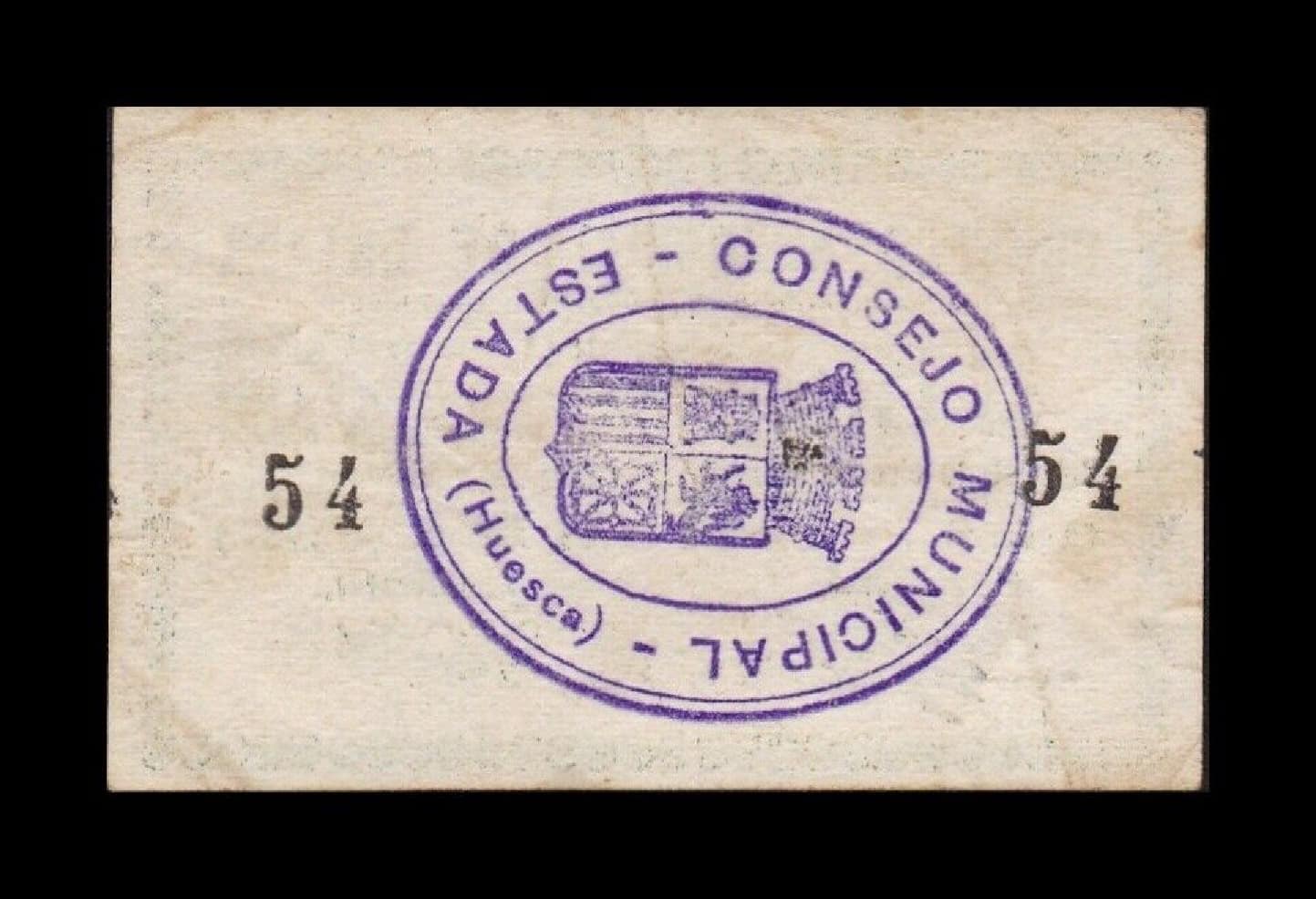 Alternative view of España Billete Local Guerra Civil Estada Huesca 5 Céntimos 1937 MBC VF