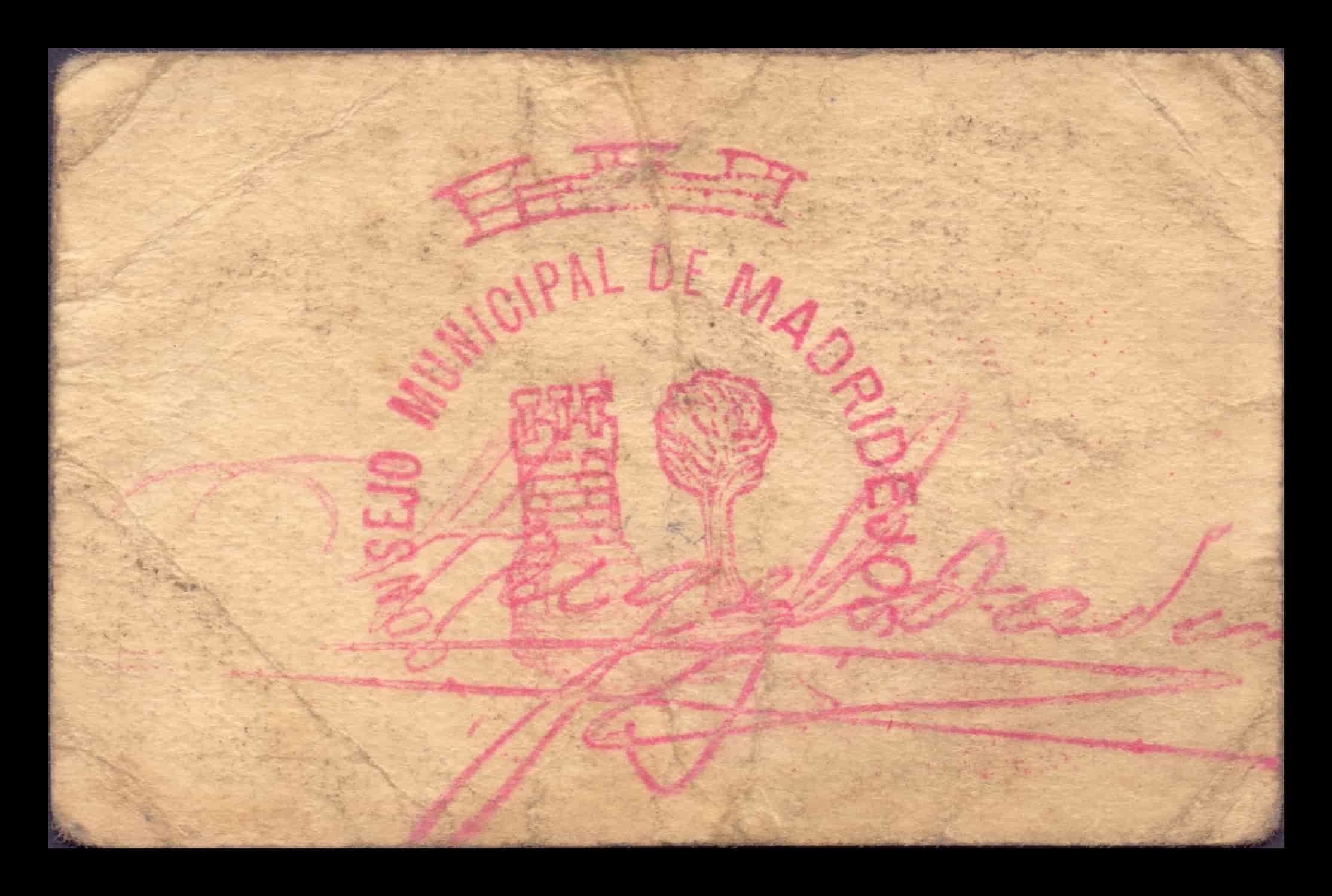 Alternative view of España Billete Local Guerra Civil Madridejos Toledo 25 Céntimos 1936-1937 BC/+ F/+