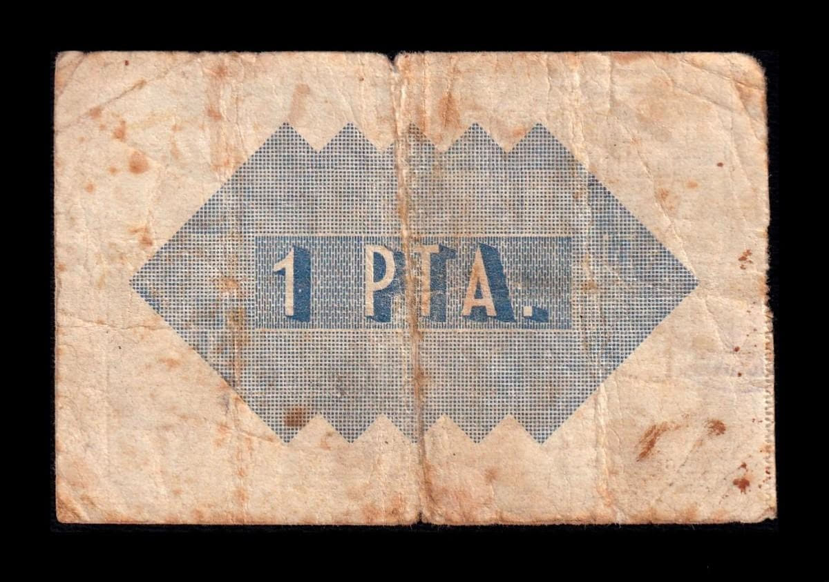 Alternative view of España Billete local - Guerra Civil Enguera Valencia 1 Peseta 1937 Bc/Mbc F/Vf