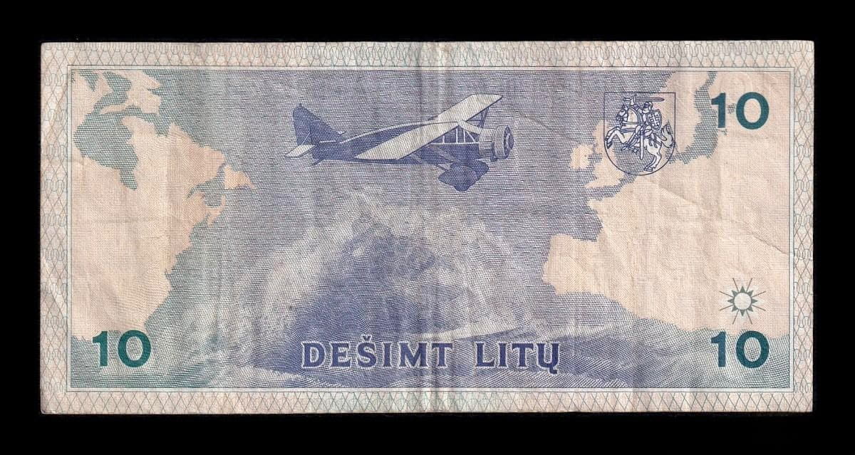 Alternative view of Lituania 10 Litu 1997 Pick 59 Bc/Mbc F/Vf