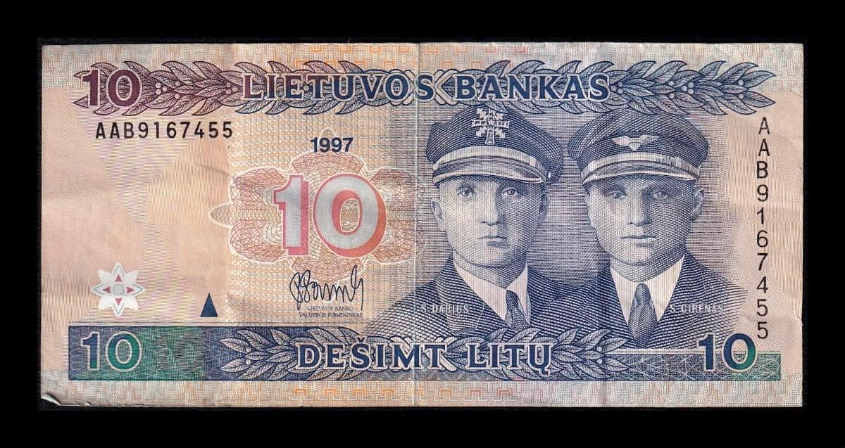 Lituania 10 Litu 1997 Pick 59 Bc/Mbc F/Vf