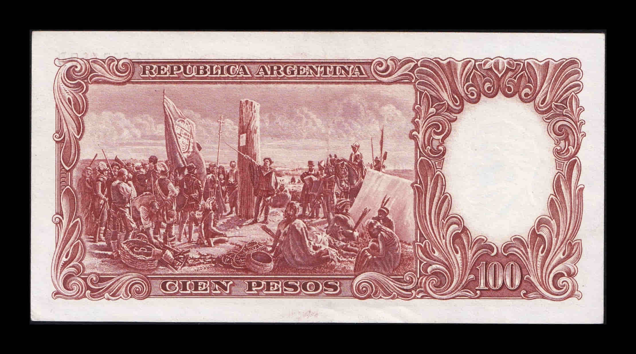 Argentina 100 Pesos General José de San Martín 1957-1967 Pick 272(7) Sc- aUnc - Imagen 2