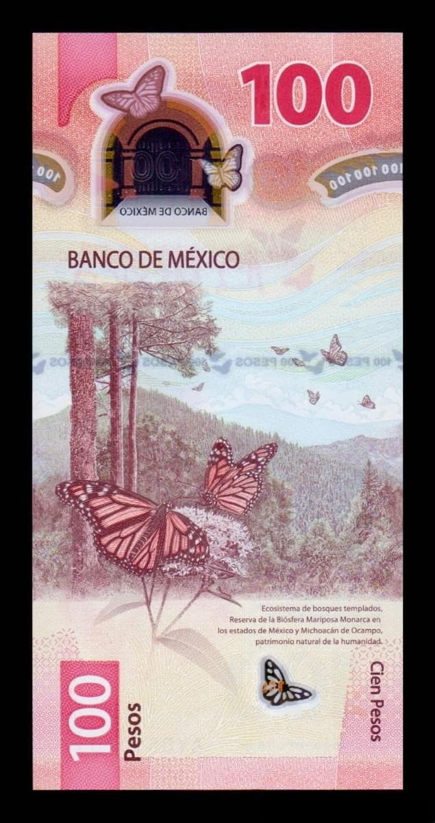 Alternative view of México 100 Pesos 06.01.2021 Pick 134b(5) Polímero Sc Unc