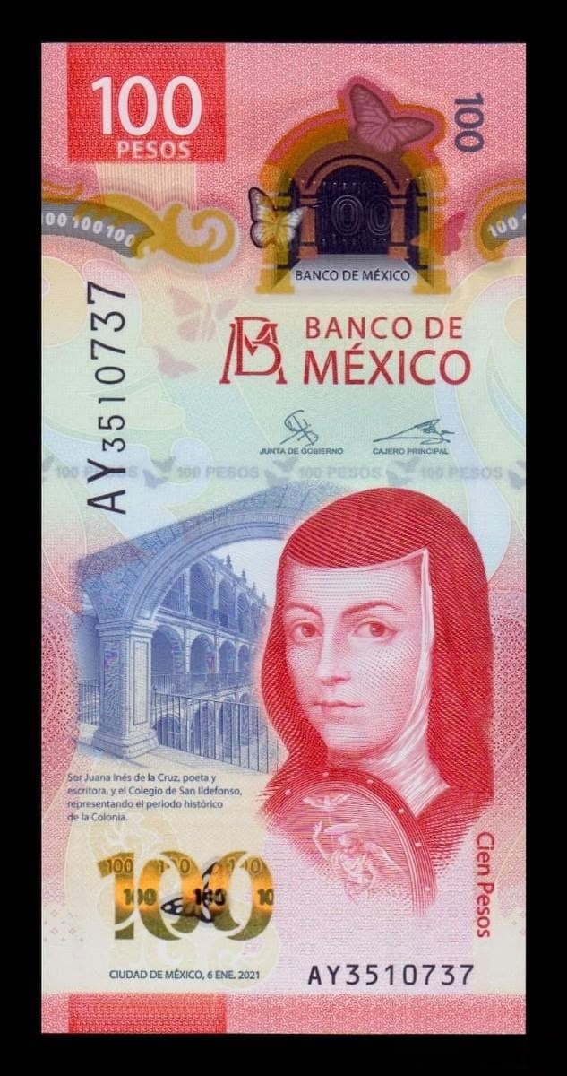 México 100 Pesos 06.01.2021 Pick 134b(5) Polímero Sc Unc