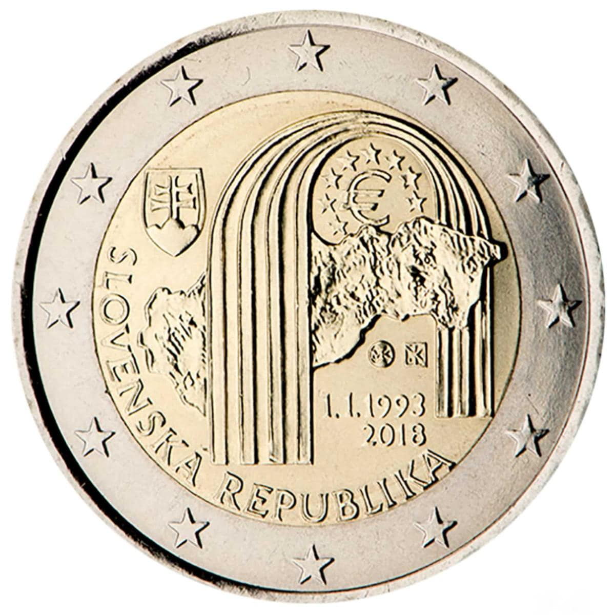 Eslovaquia 2 Euros 2018 Conmemorativa República Eslovaca Km 154 Sc Unc