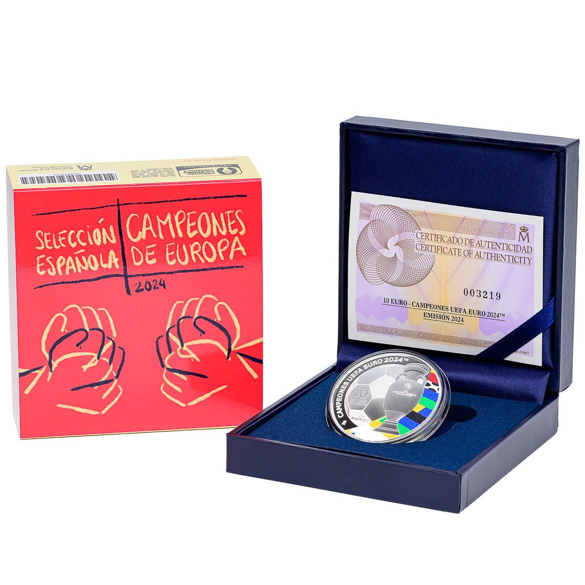 España 10 Euros Conmemorativa 2024 Campeones Uefa Euro Km Nuevo Plata En estuche Sc Unc - Imagen 3