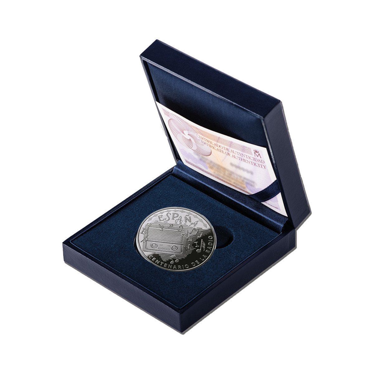 España 10 Euros Conmemorativa 2024 Centenario de la Radio Km Nuevo Plata En estuche Sc Unc - Imagen 3