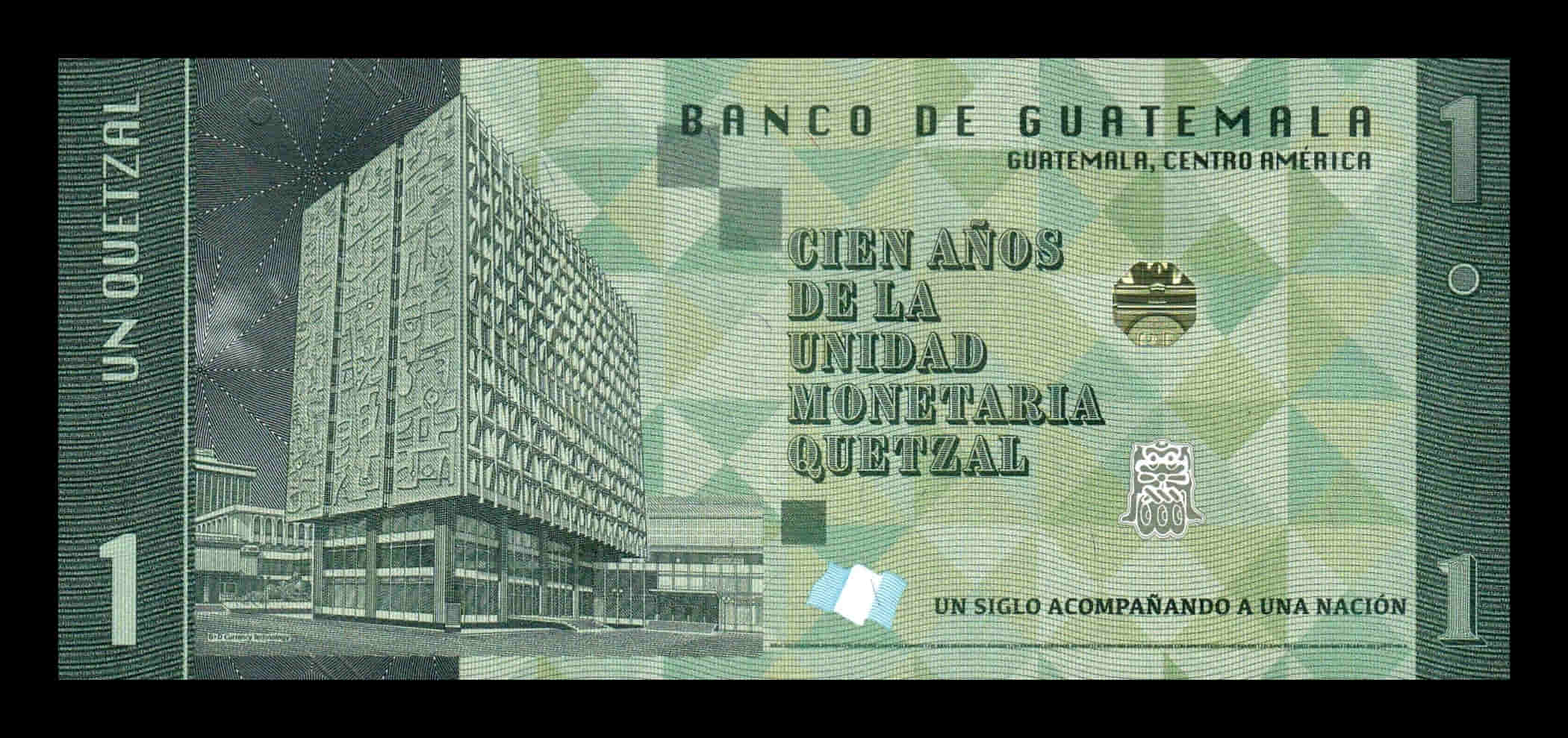 Guatemala Taco 100 billetes 1 Quetzal José Orellana Conmemorativo 2023 (2024) Pick 129 Nuevo Sc Unc - Imagen 4