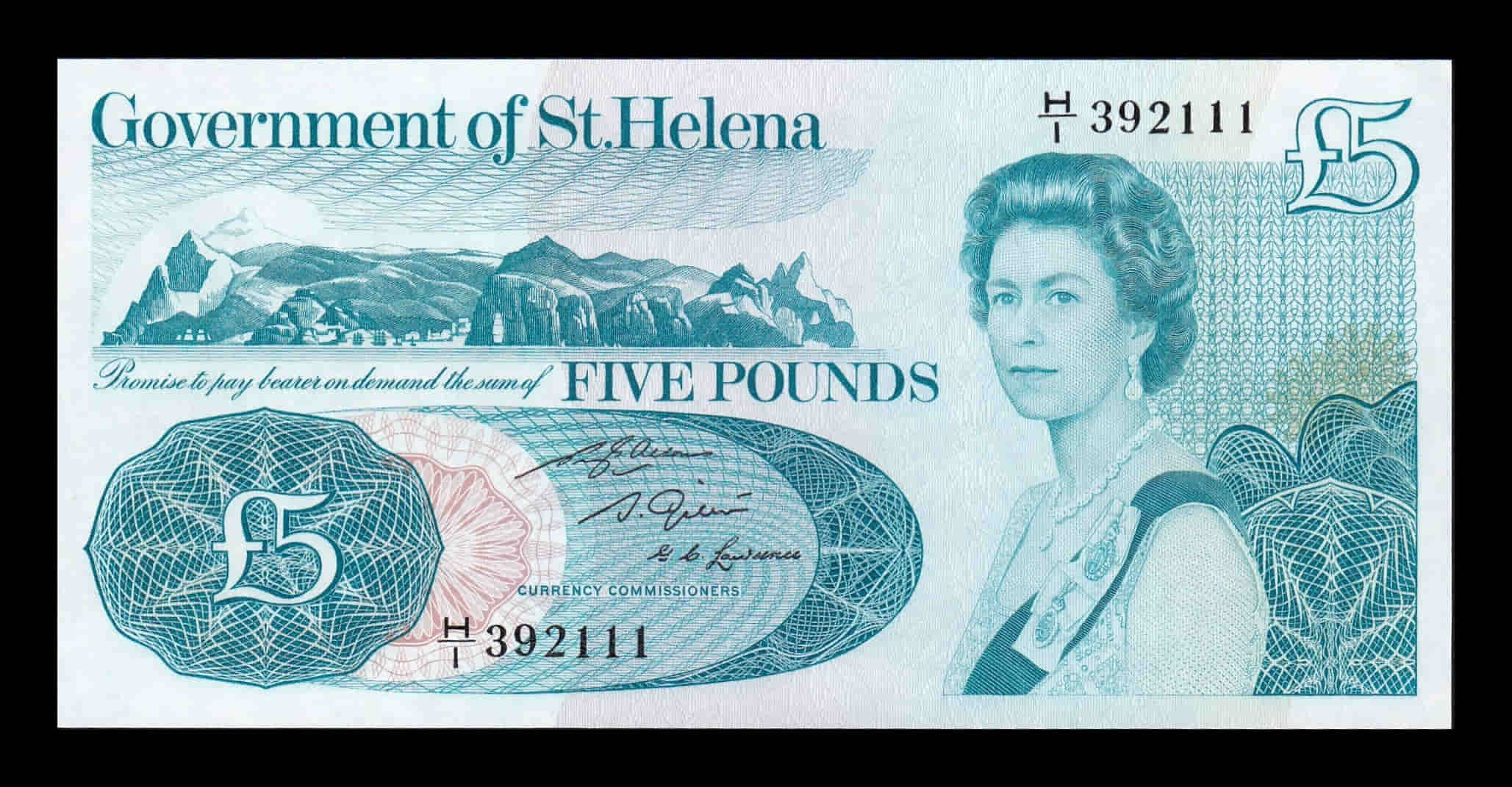 Santa Helena 5 Libras Elizabeth II (1976-1981) Pick 7b Sc Unc