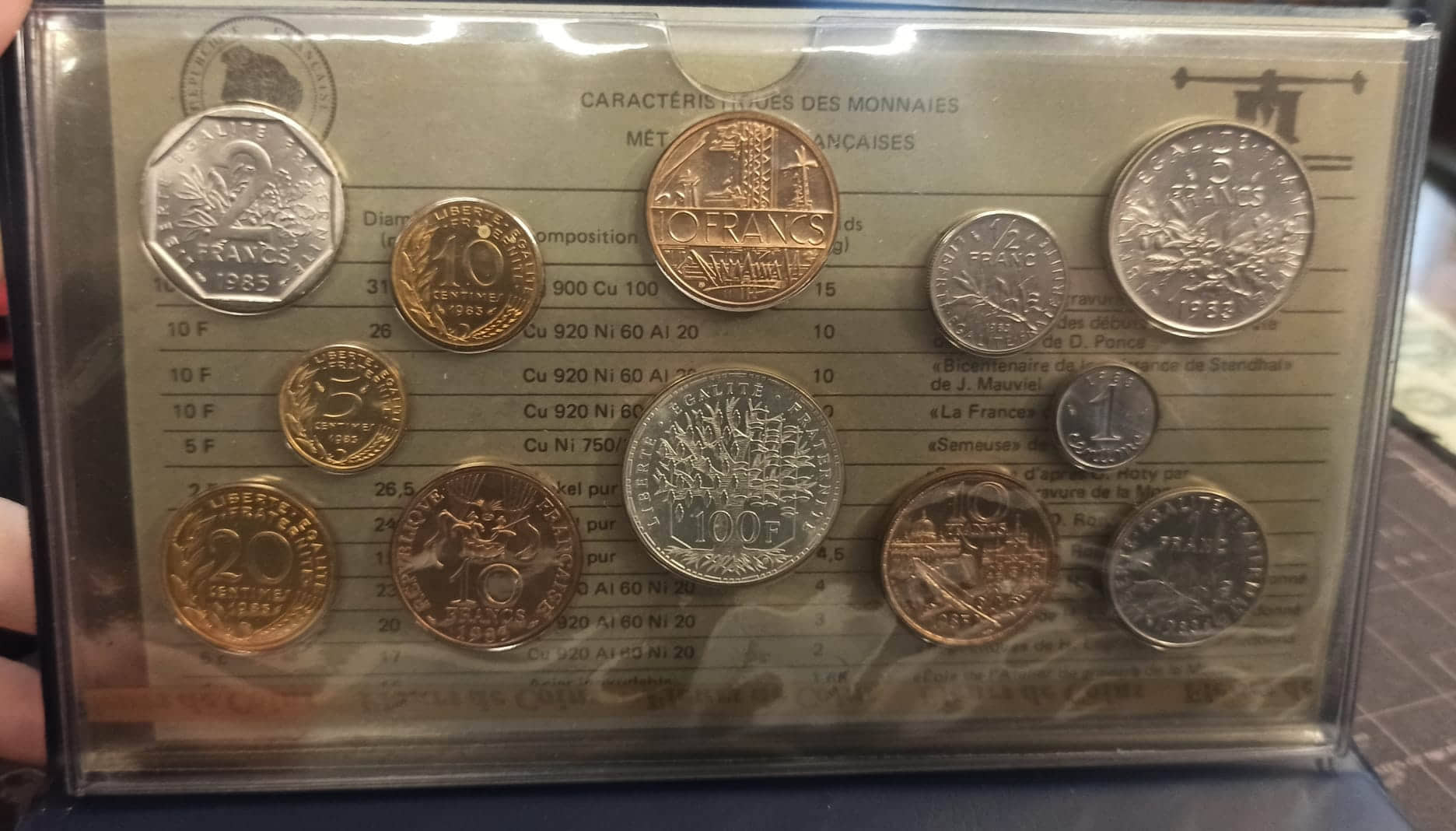 Francia Estuche 12 Monedas Monnaine de Paris 1983 Sc Unc - Imagen 5