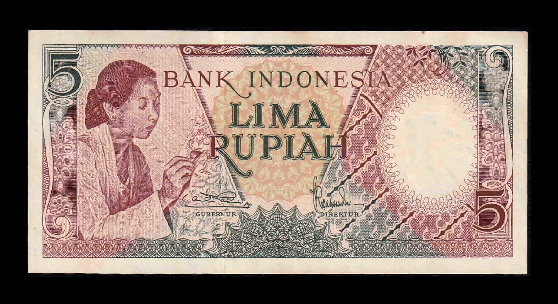 Indonesia 5 Rupiah 1958 Pick 55 Sc Unc