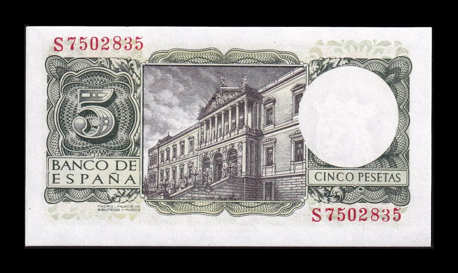 España 5 Pesetas Alfonso X 1954 Pick 146 Serie S Sc Unc - Imagen 2