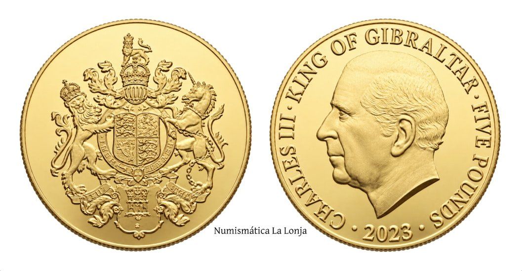 Gibraltar 5 Libras Carlos III 2023 Km Nuevo Sc Unc