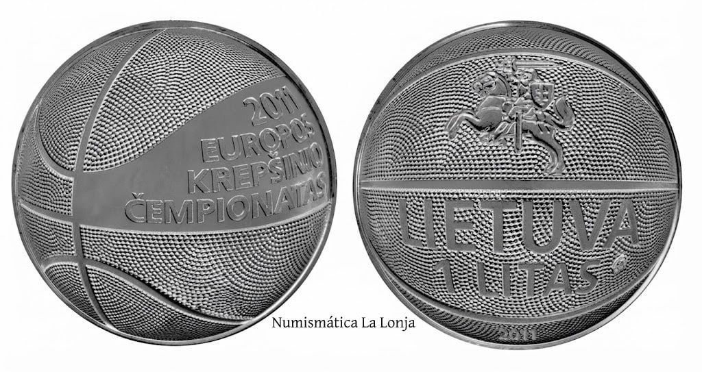 Lituania 1 Litas Conmemorativa Baloncesto 2011 Km 177 Sc Unc