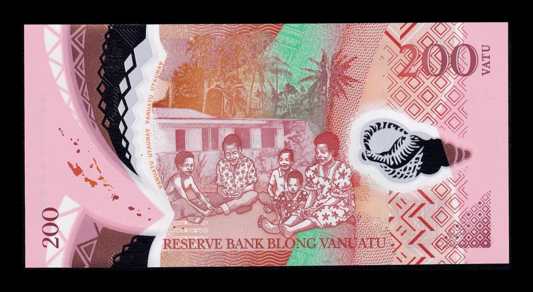 Alternative view of Vanuatu 200 Vatu 2020 Pick 12c Polímero Sc Unc