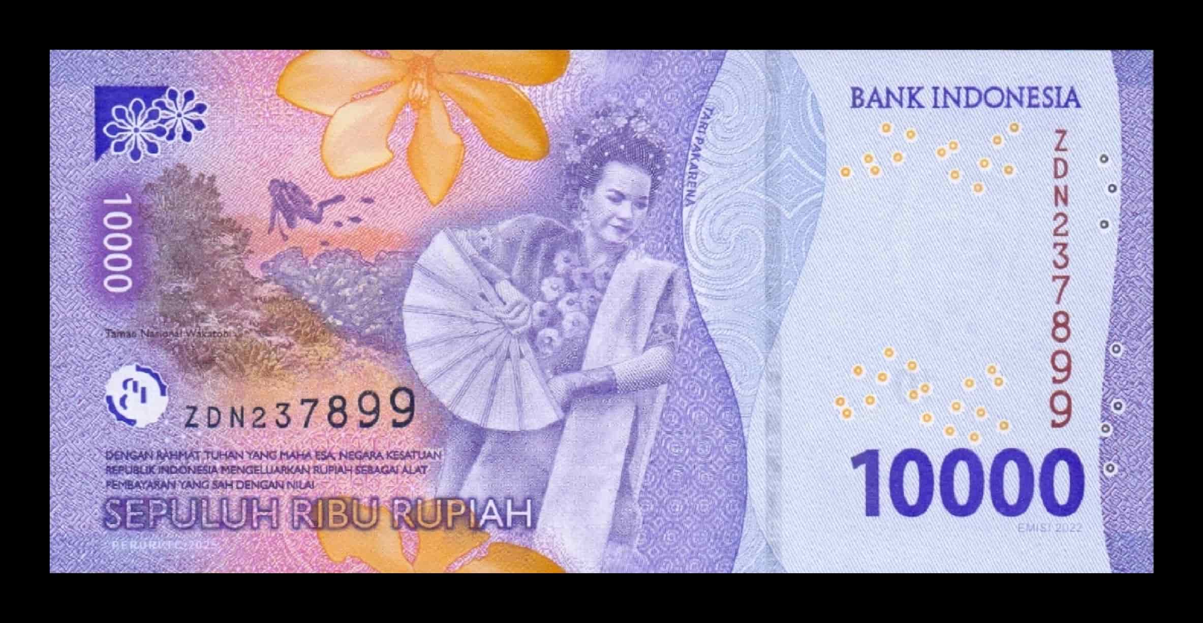 Indonesia 10000 Rupias Frans Kaisiepo 2022 (2025) Pick 165d Nuevo Sc Unc - Imagen 2