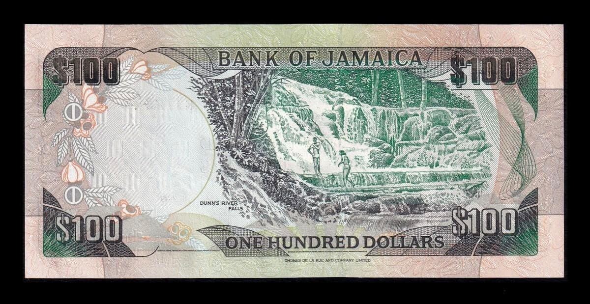 Alternative view of Jamaica 100 Dólares Donald Sangster 1999 Pick 76b Sc Unc