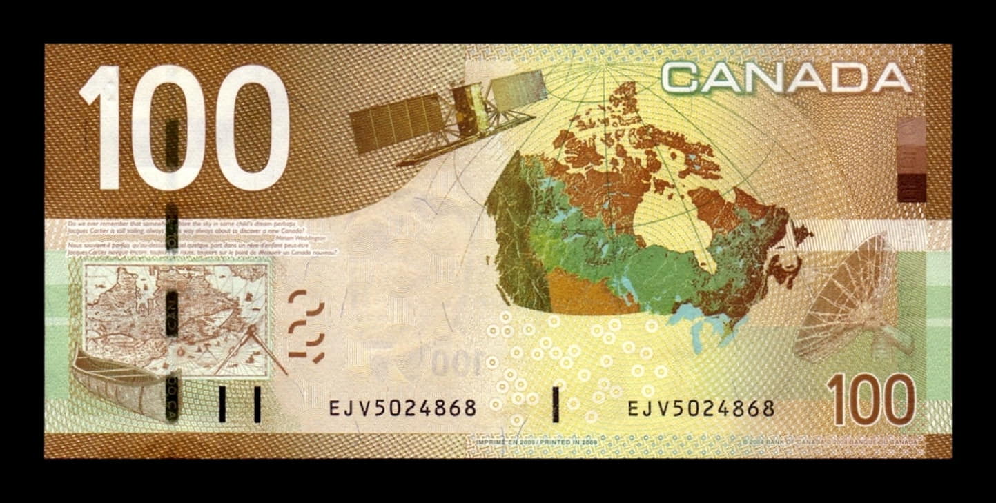 Alternative view of Canadá 100 Dólares Sir Robert Borden 2004 (2009) Pick 105d Sc Unc