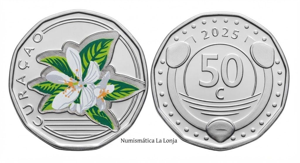Curazao 50 Centavos 2025 Km Nuevo Coloreada Sc Unc