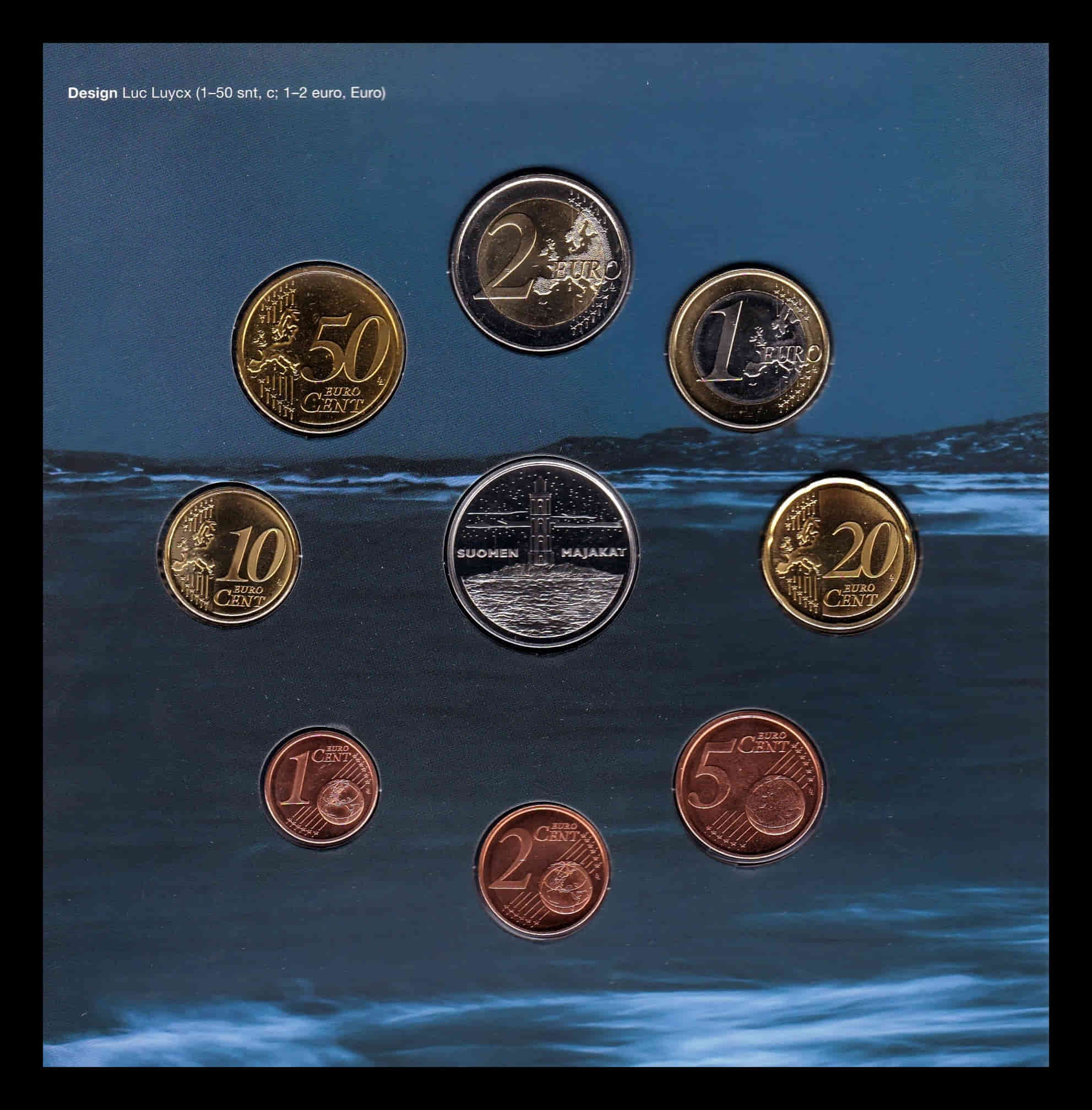 Finlandia Cartera Euro Set 8 Monedas Emisión Oficial 2015/I + Medalla Majakat Sc Unc - Imagen 3