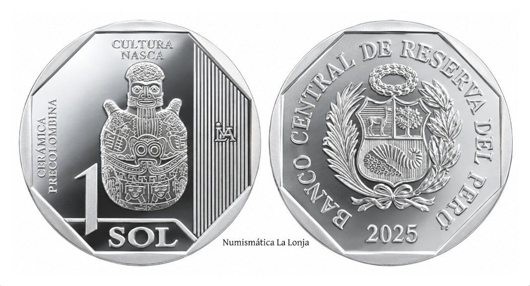 Perú 1 Sol Conmemorativa Cultura Nasca 2025 Km Nuevo Sc Unc