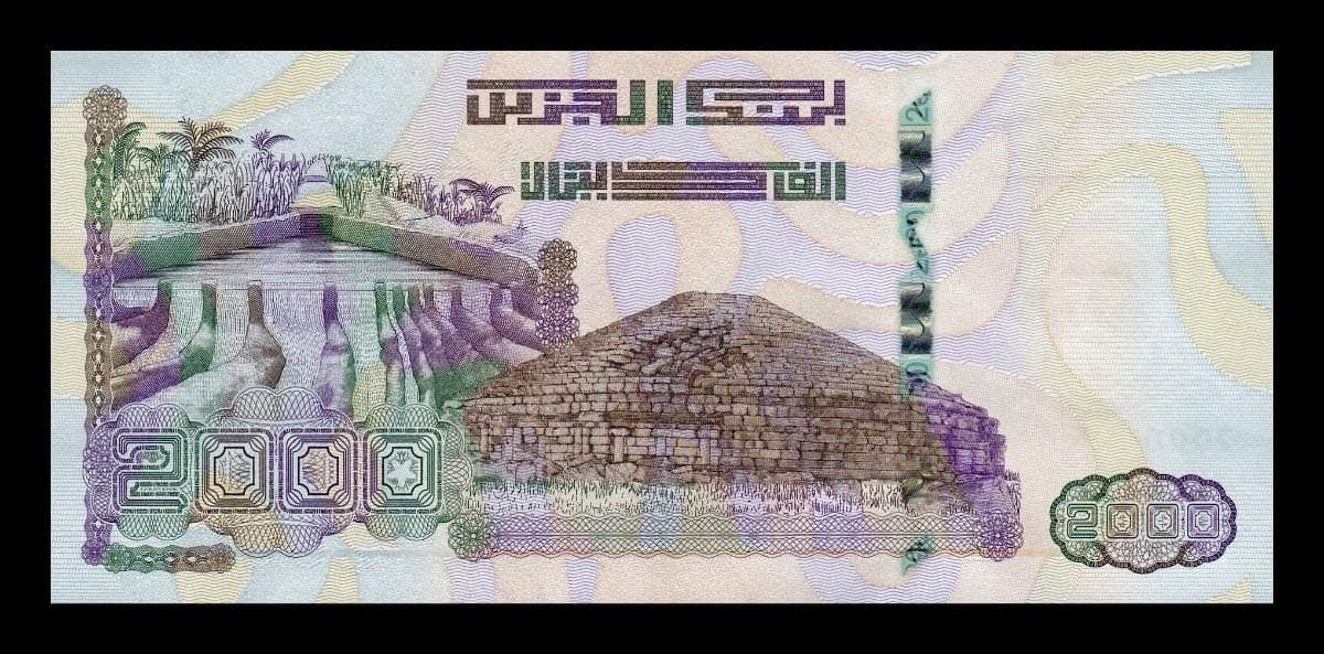 Argelia Lote 10 Billetes 2000 Dinars Conmemorativo 2020 Pick 147 Sc Unc - Imagen 3