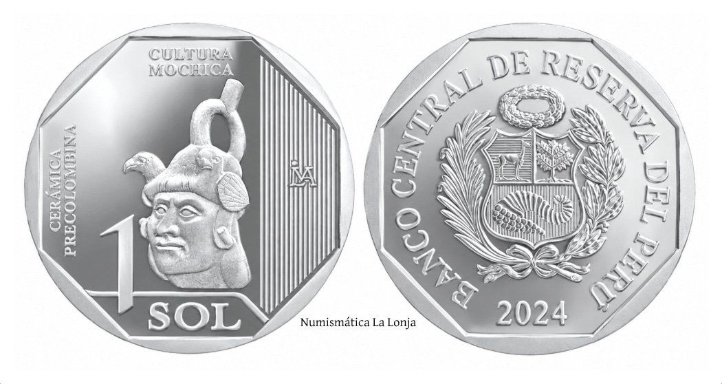 Perú 1 Sol Conmemorativa Cultura Mochica 2024 Km 449 Sc Unc