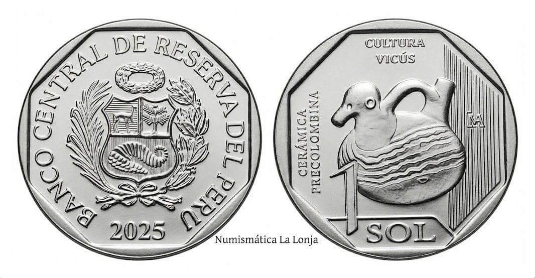 Perú 1 Sol Conmemorativa Cultura Vicus 2025 Km Nuevo Sc Unc