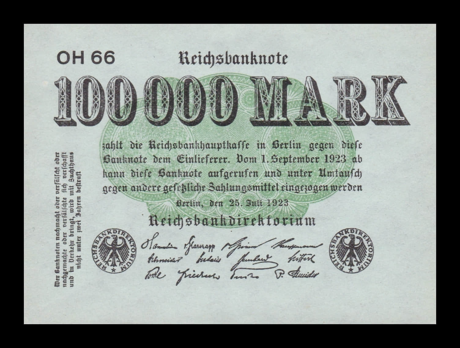 Alemania 100000 Marcos 1923 Pick 91a Sc Unc