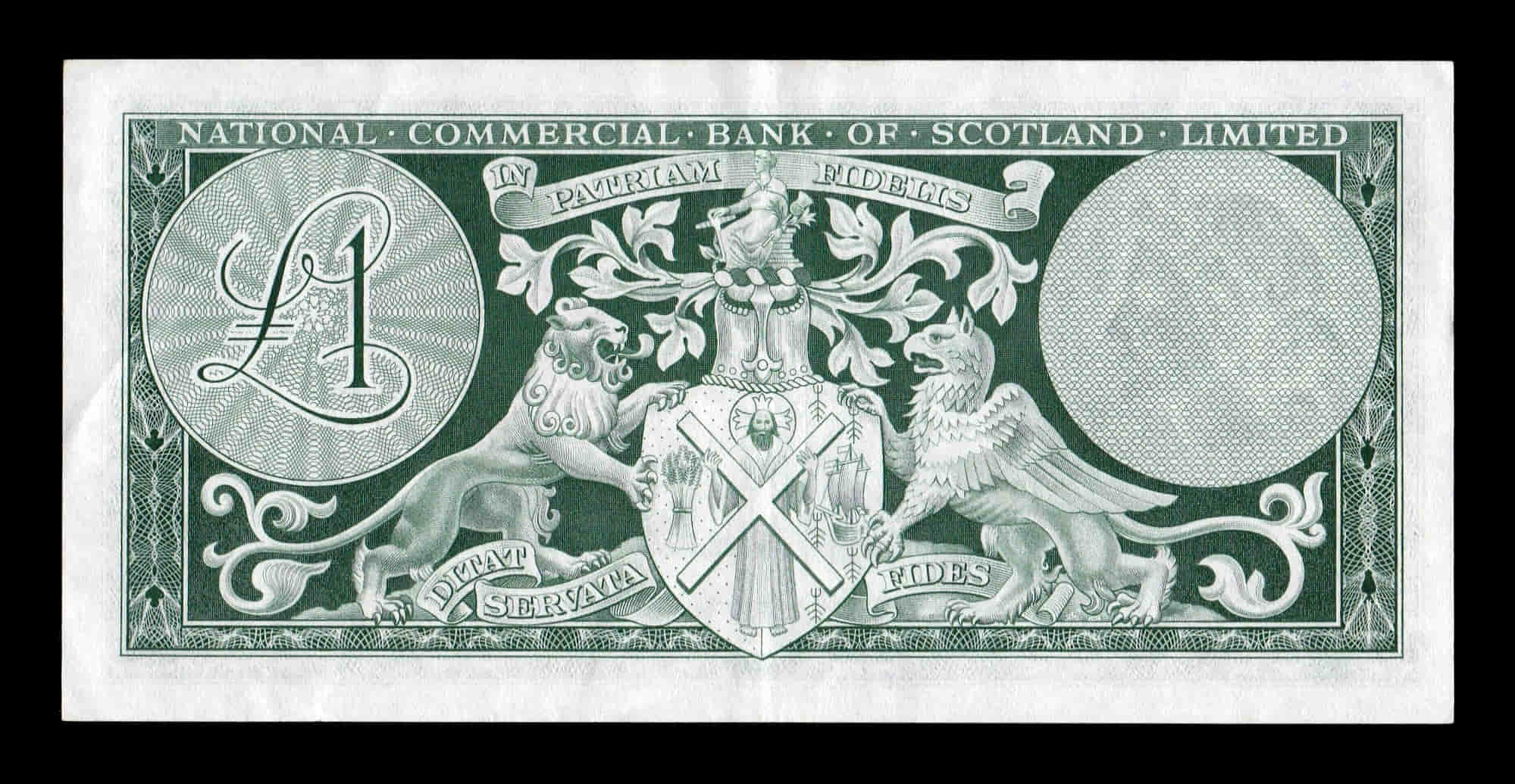 Alternative view of Escocia National Commercial Bank 1 Libra 1962 Pick 269a Ebc Xf