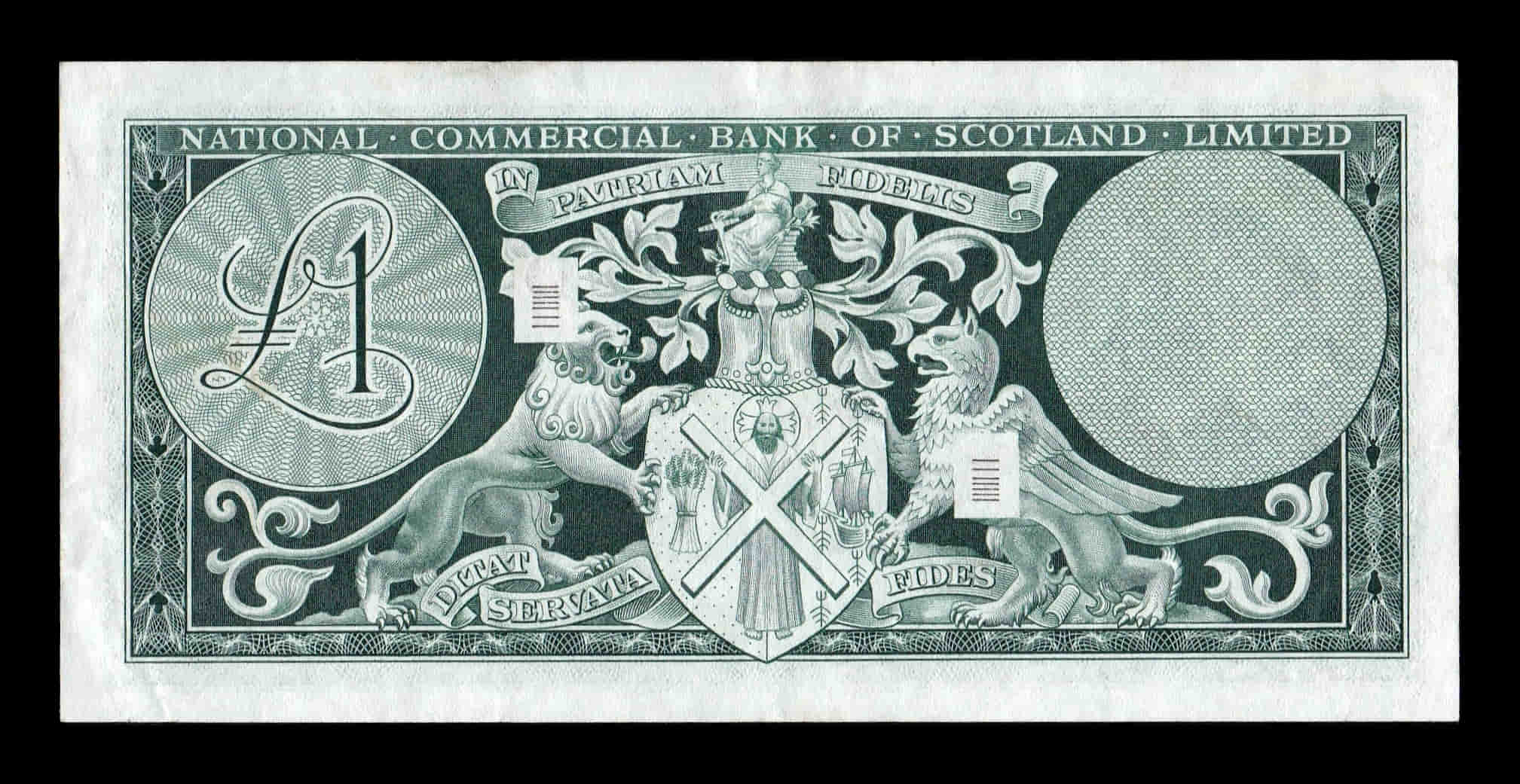 Alternative view of Escocia National Commercial Bank 1 Libra 1967 Pick 271 Ebc Xf