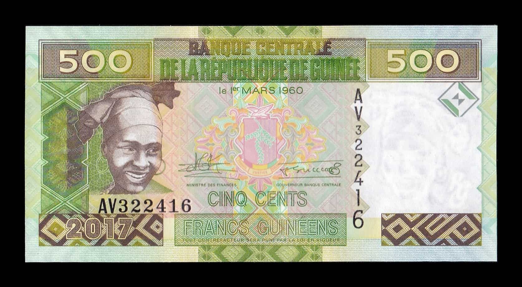 Guinea 500 Francos 2017 Pick 47b Sc Unc