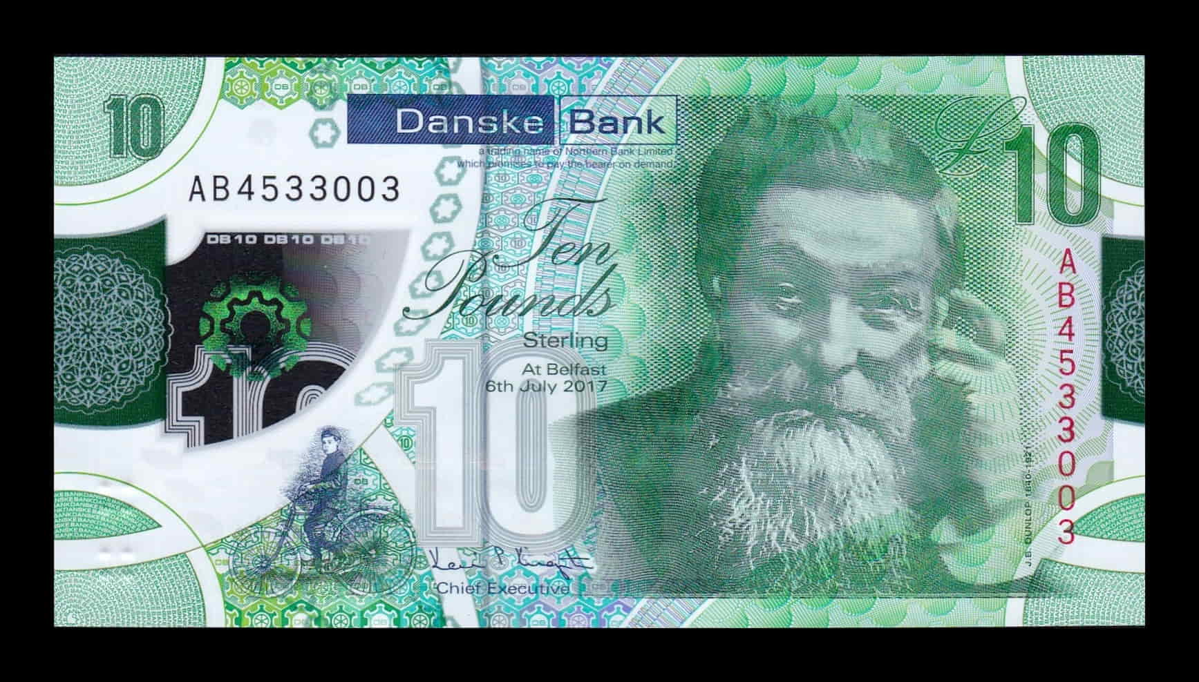 Irlanda del Norte Danske Bank 10 Libras 2017 Pick 214 Polímero Sc Unc
