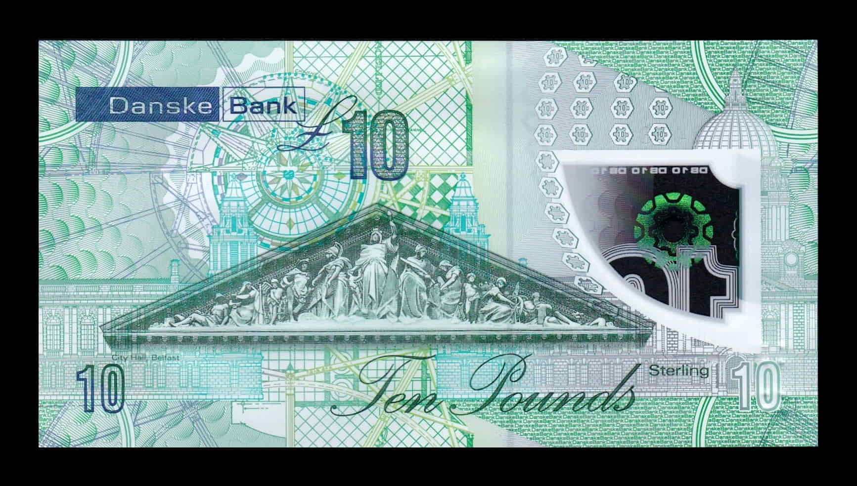 Alternative view of Irlanda del Norte Danske Bank 10 Libras 2017 Pick 214 Polímero Sc Unc