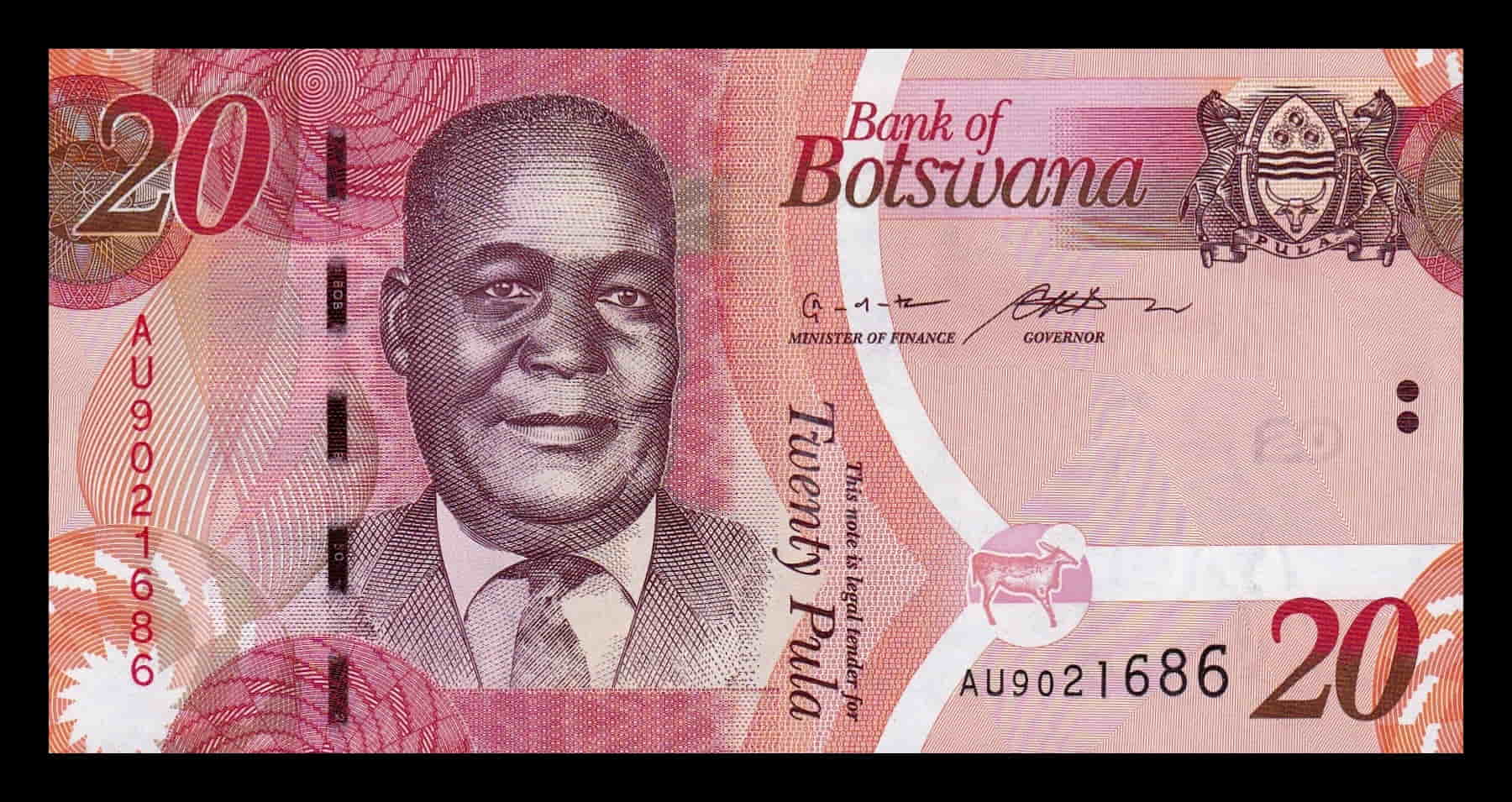 Botswana 20 Pula 2024 Pick 31i Sc Unc
