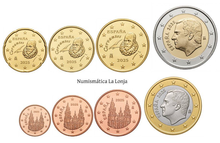 España año 2025 Set 1 2 5 10 20 50 Céntimos 1 2 Euros Sc Unc