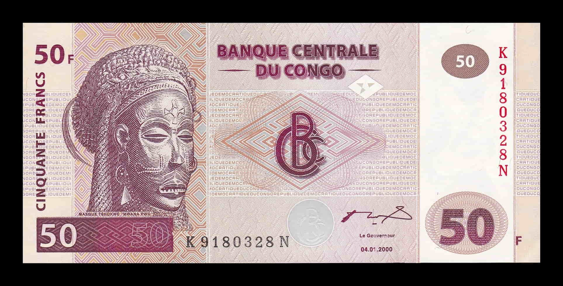 Congo República Democrática 50 Francos 2000 Pick 91A Sc Unc