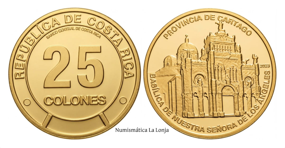 Costa Rica 25 Colones Provincia de Cartago 2023 Km Nuevo Sc Unc