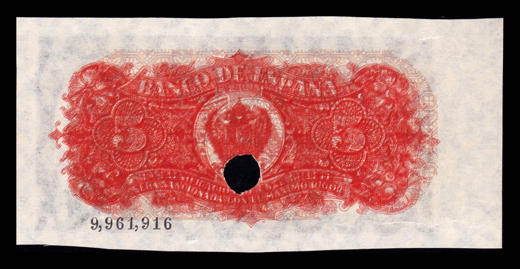 Alternative view of España Prueba 5 Pesetas Portabella 1937 Pick 106 Sc- aUnc