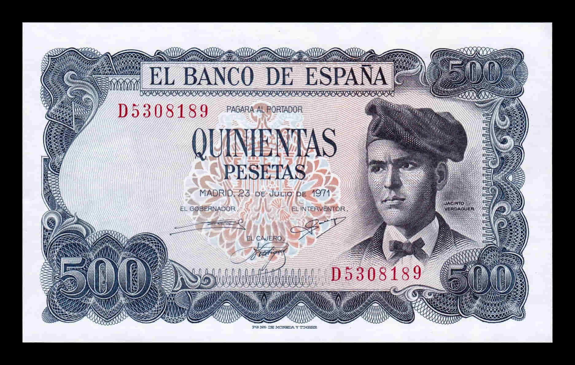 Alternative view of España Error impresión 1000 Pesetas San Isidoro 1965 Pick 151 Serie 1C Ebc Xf
