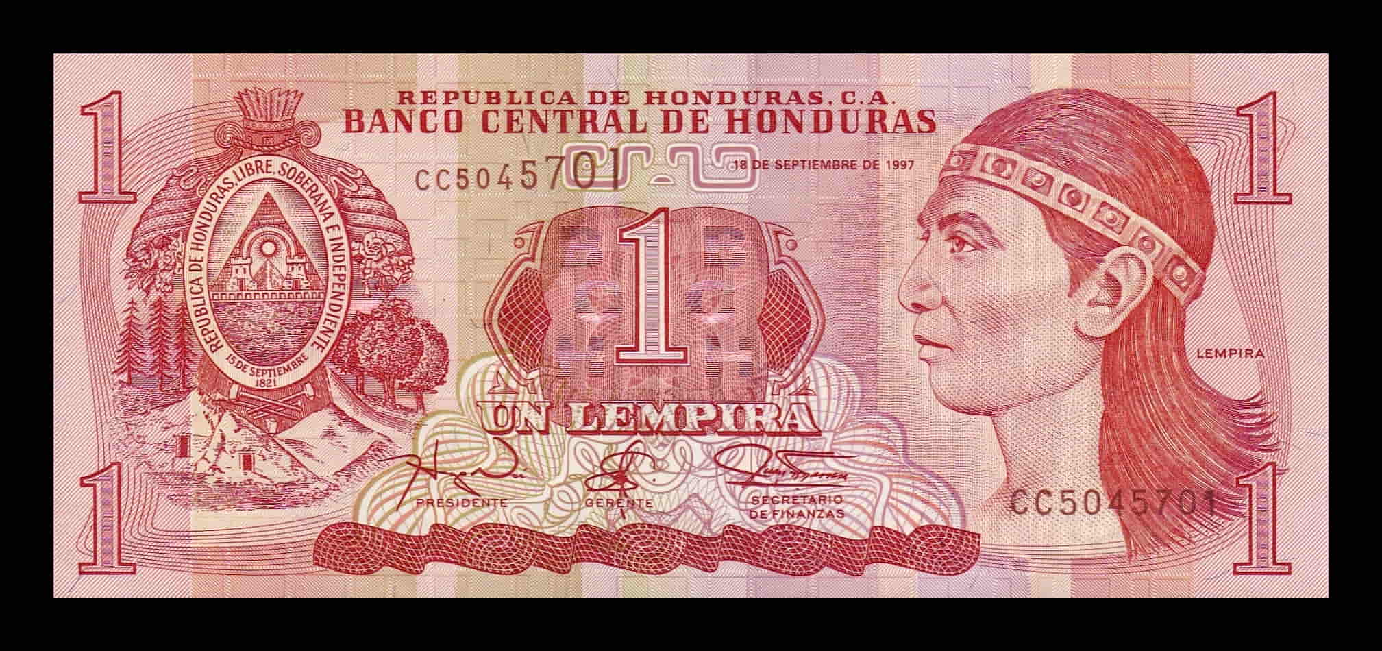 Honduras 1 Lempira 1997 Pick 79A Sc Unc